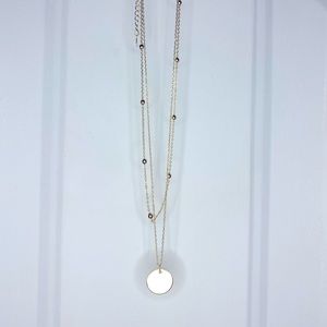 Gold Plated Double Chained Pendant Necklace